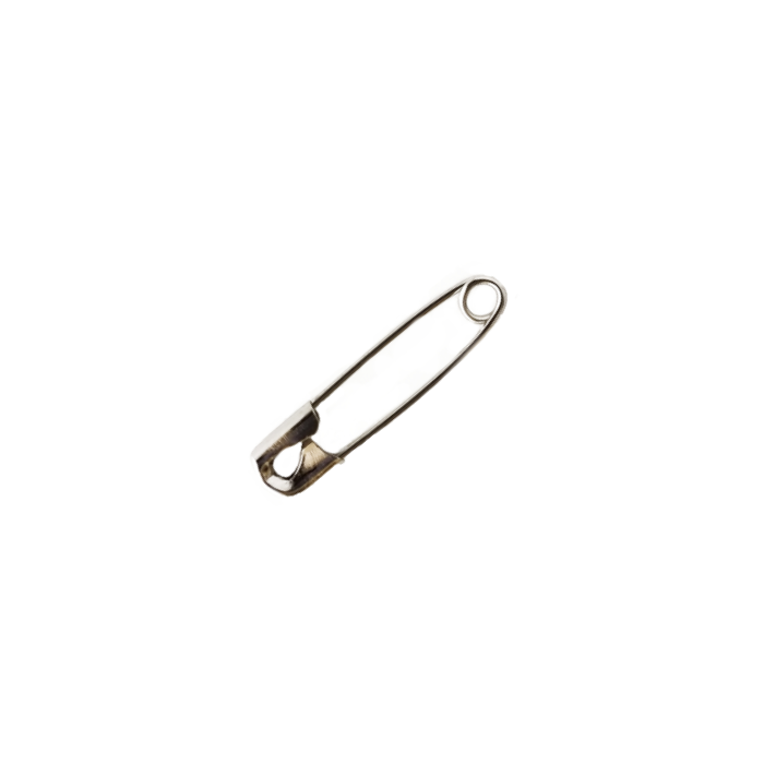 enlarged silver size 0 hard steel safety pins from Heit's Wholesale bulk sewing supply company