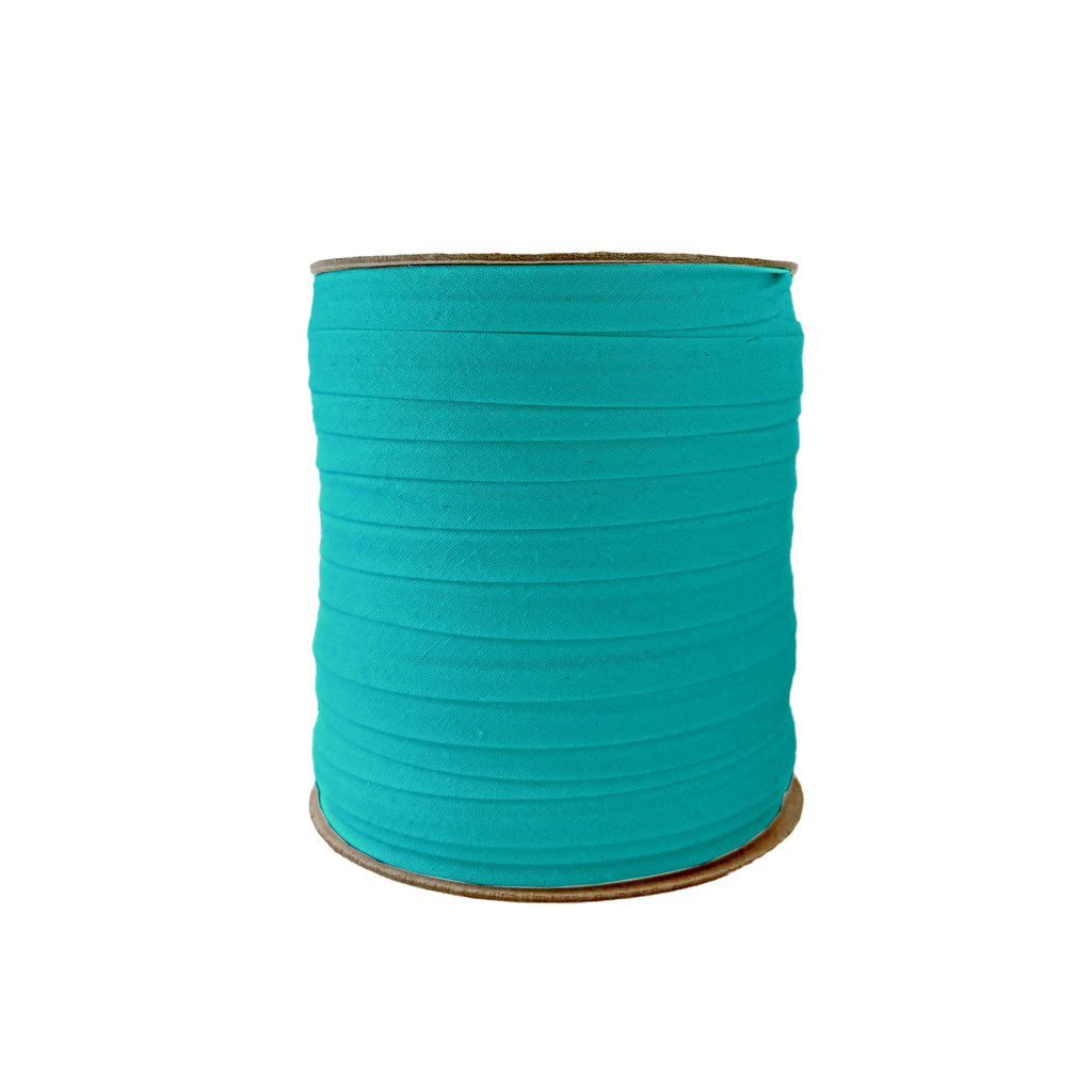 aquarius 1/2" single fold bias tape on a spool from Heit's Wholesale bulk sewing supply company