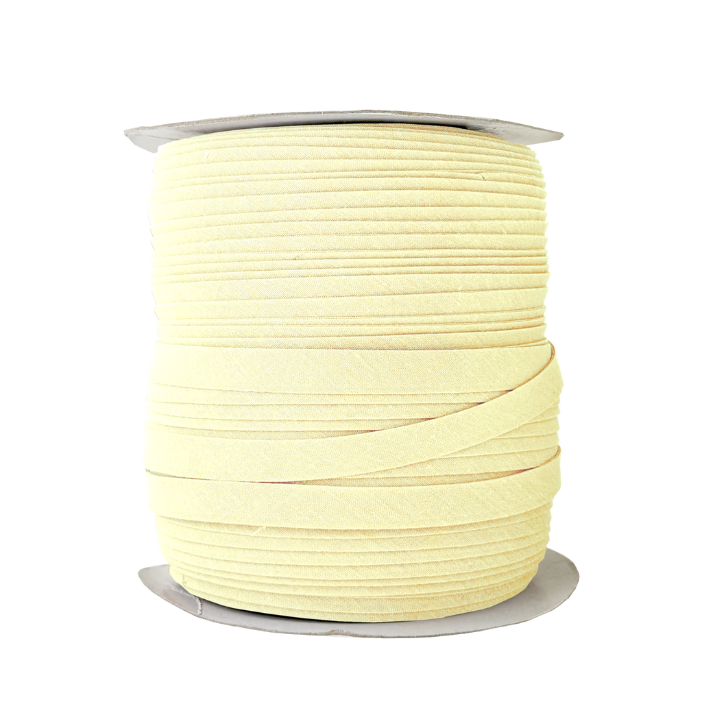 bamboo 1/2" double fold bias tape on a spool from Heit's Wholesale bulk sewing supply company