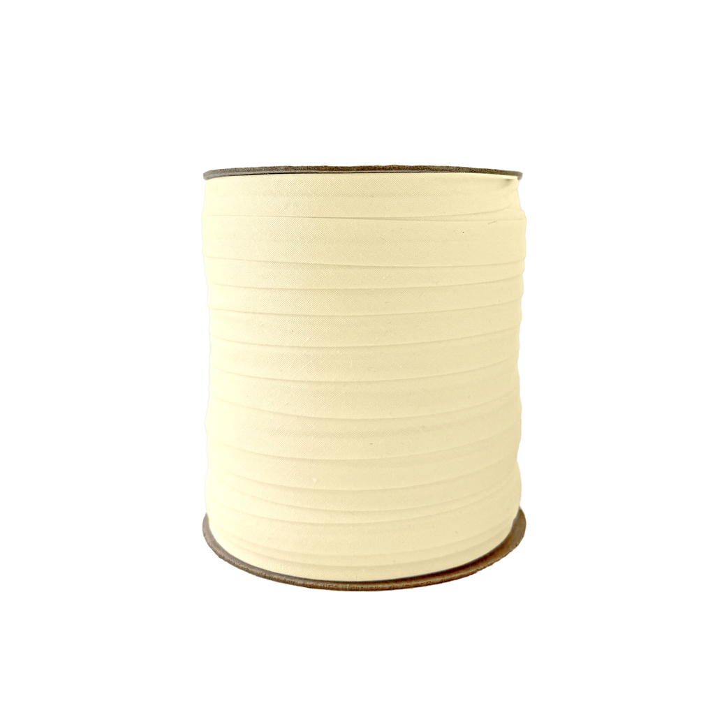 bamboo 1/2" single fold bias tape on a spool from Heit's Wholesale bulk sewing supply company