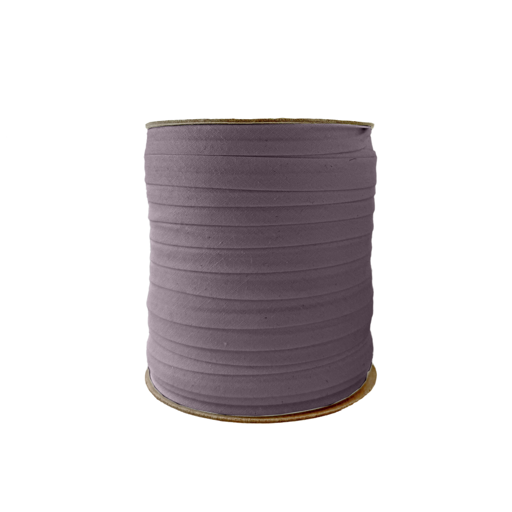 coal dust 1/2" single fold bias tape on a spool from Heit's Wholesale bulk sewing supply company