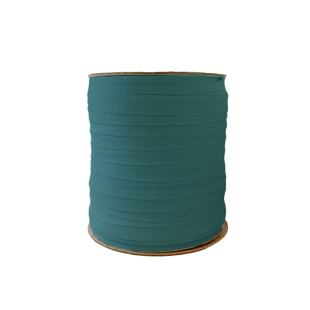 forest green 1/2" single fold bias tape on a spool from Heit's Wholesale bulk sewing supply company