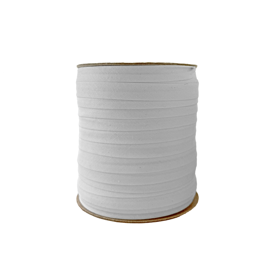 gray 1/2" single fold bias tape on a spool from Heit's Wholesale bulk sewing supply company