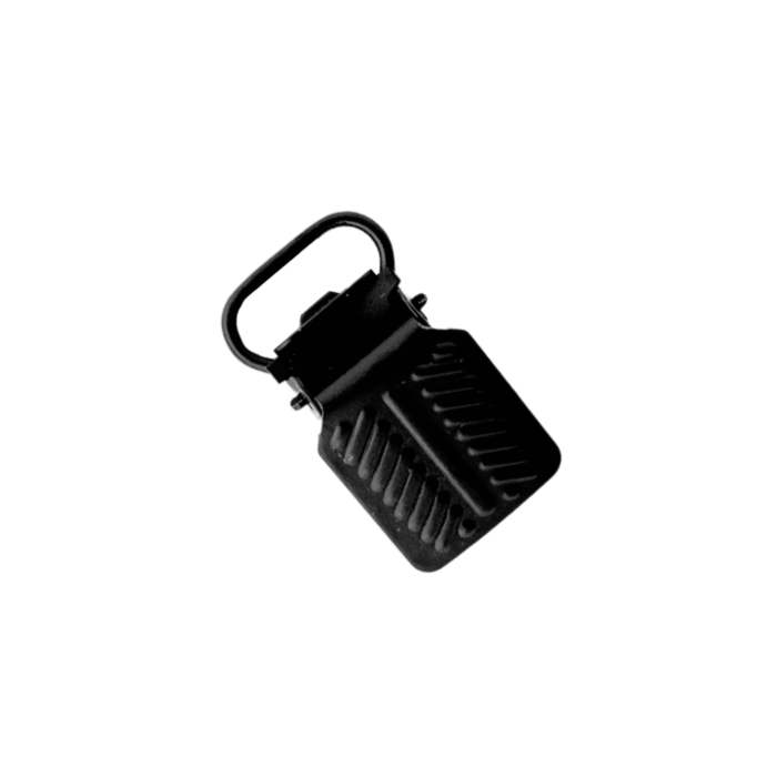 black 1/2" herringbone suspender clip from Heit's Wholesale bulk sewing supply company