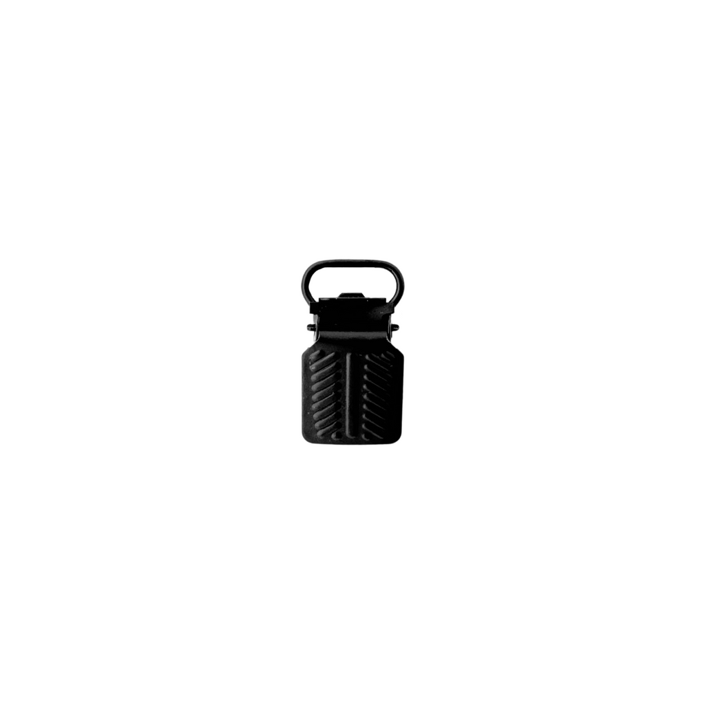 black 1/2" herringbone suspender clip from Heit's Wholesale bulk sewing supply company