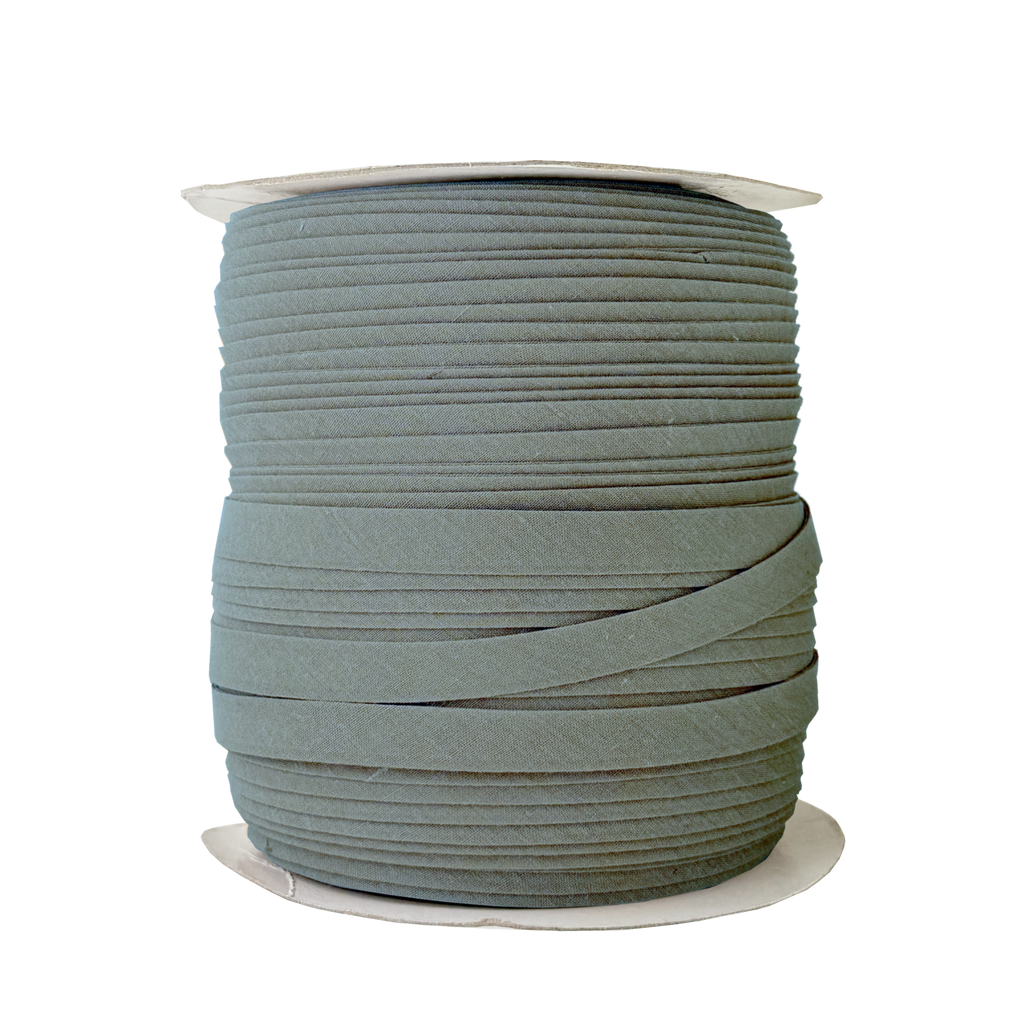 josie green 1/2" double fold bias tape on a spool from Heit's Wholesale bulk sewing supply company