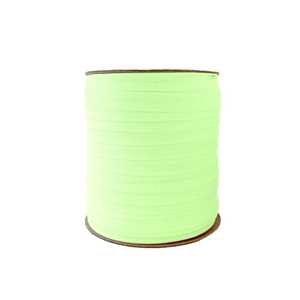 minty 1/2" single fold bias tape on a spool from Heit's Wholesale bulk sewing supply company
