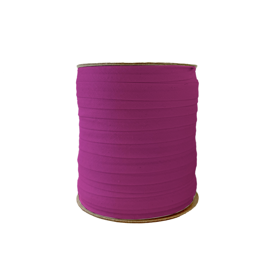 plum 1/2" single fold bias tape on a spool from Heit's Wholesale bulk sewing supply company