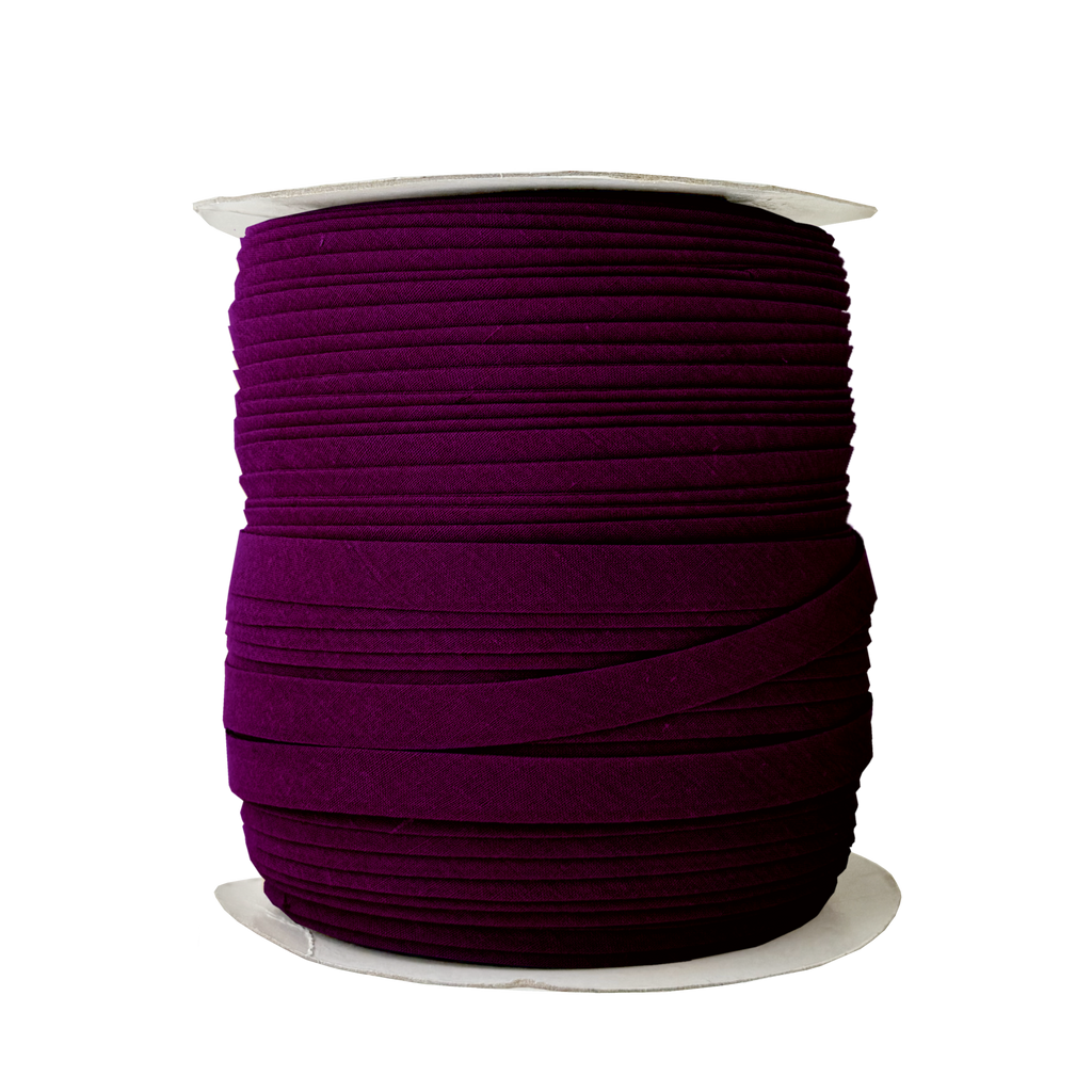 port wine 1/2" double fold bias tape on a spool from Heit's Wholesale bulk sewing supply company