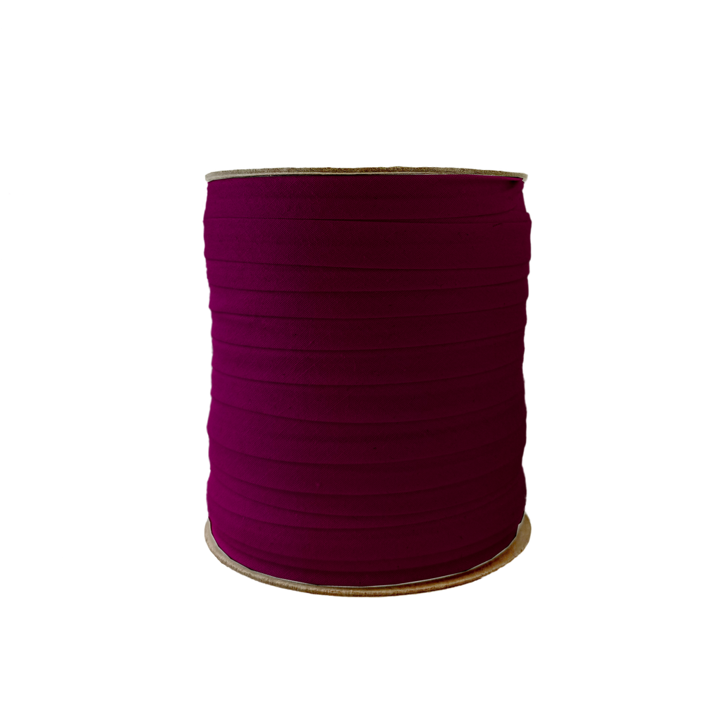 port wine 1/2" single fold bias tape on a spool from Heit's Wholesale bulk sewing supply company