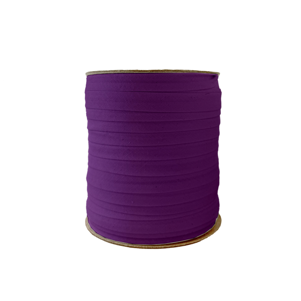 purple 1/2" single fold bias tape on a spool from Heit's Wholesale bulk sewing supply company