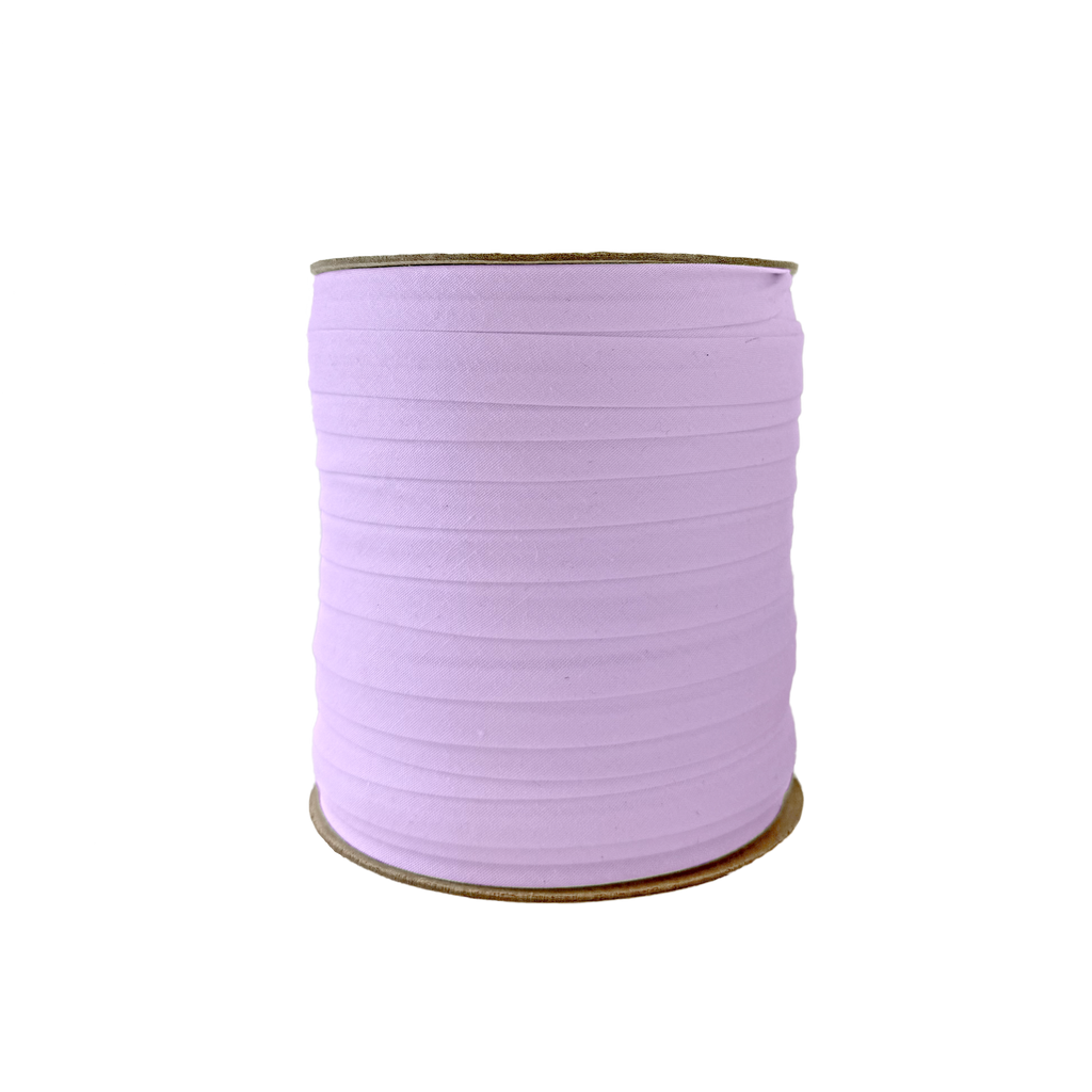 violet 1/2" single fold bias tape on a spool from Heit's Wholesale bulk sewing supply company