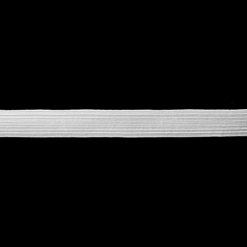 white 1/2" braided elastic on a spool from Heit's Wholesale bulk sewing supply company