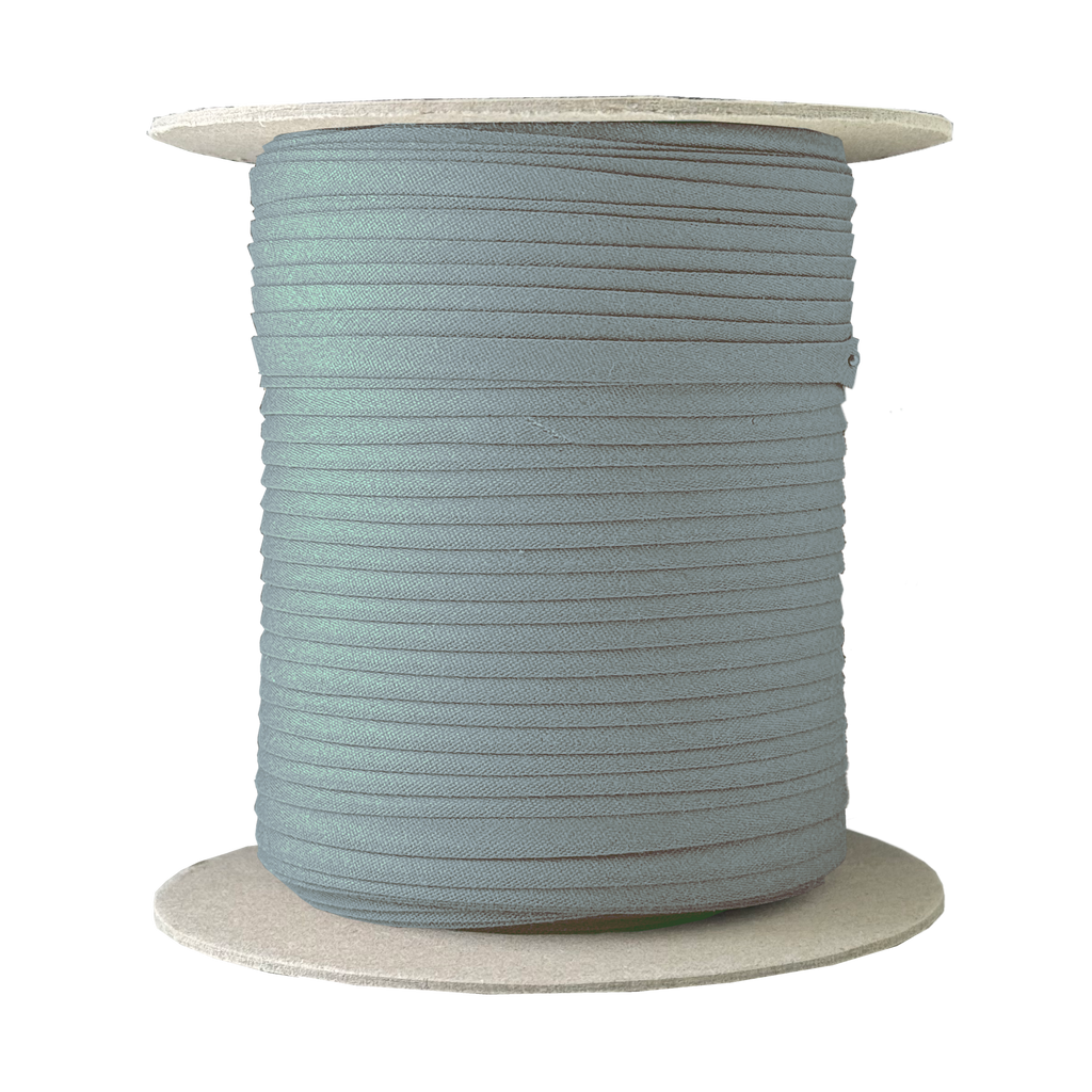 slate 1/4" double fold bias tape on a spool from Heit's Wholesale bulk sewing supply company