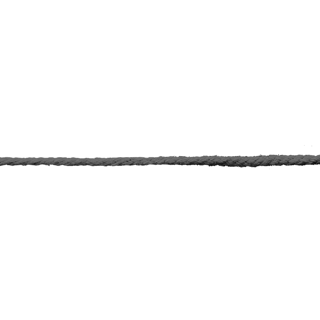 close up of the black 1/8" cotton drawcord on a spool from Heit's Wholesale bulk sewing supply company