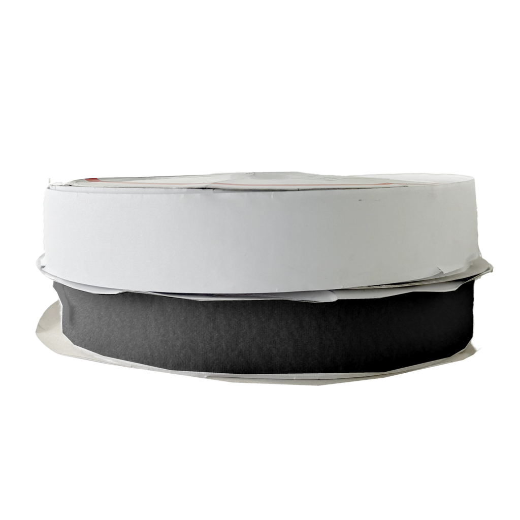 black 1+1/2" self-adhesive Velcro on a spool from Heit's Wholesale bulk sewing supply company