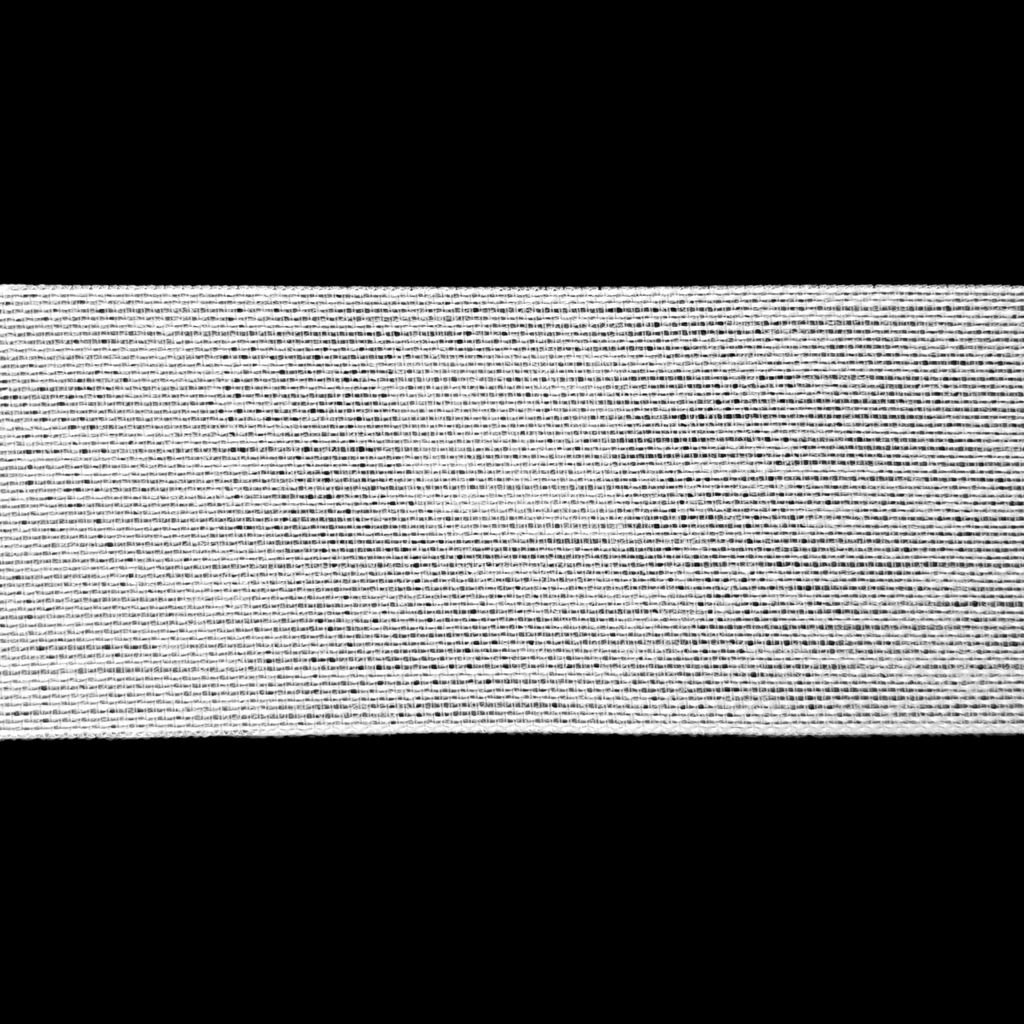 close up of the white 1+1/2" non roll waistband belt stiffener on a spool from Heit's Wholesale bulk sewing supply company