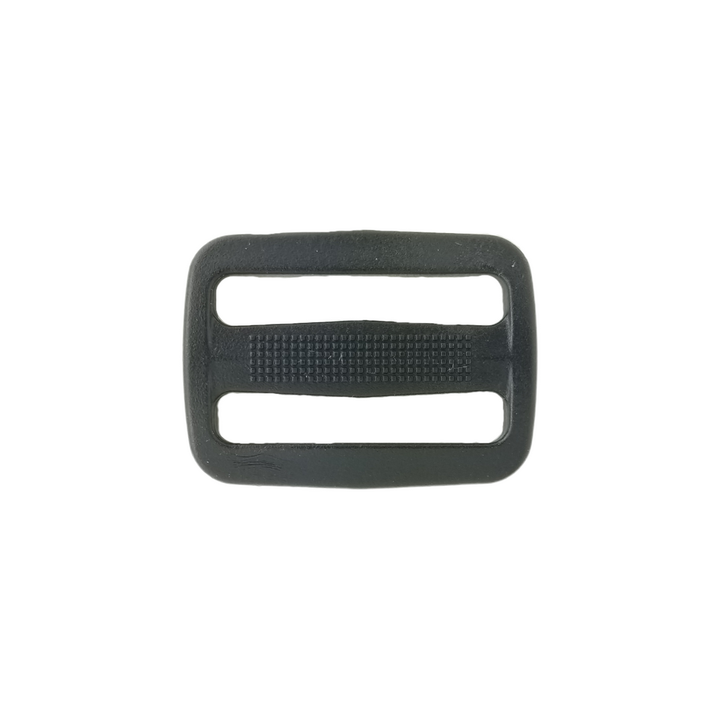 black 1+1/2" plastic slide buckle from Heit's Wholesale bulk sewing supply company