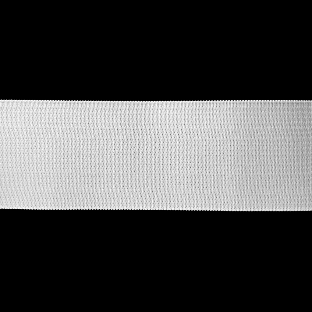 white 1+1/2" knit elastic on a spool from Heit's Wholesale bulk sewing supply company