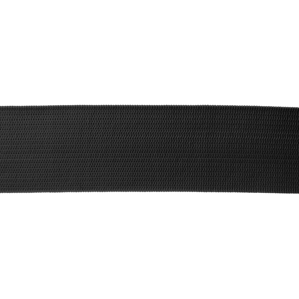 black 1+1/4" knit elastic on a spool from Heit's Wholesale bulk sewing supply company