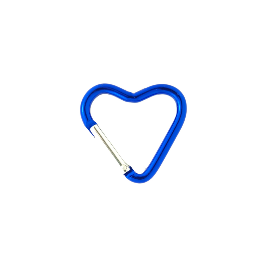1+3/4" heart shaped carabiner from Heit's Wholesale bulk sewing supply company in the dark blue color