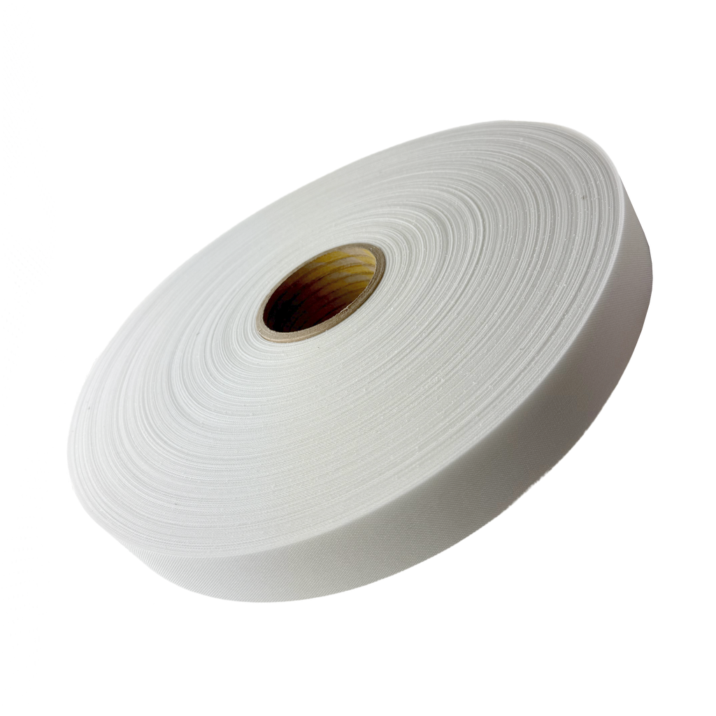 white 1+3/4" non roll waistband belt stiffener on a spool from Heit's Wholesale bulk sewing supply company