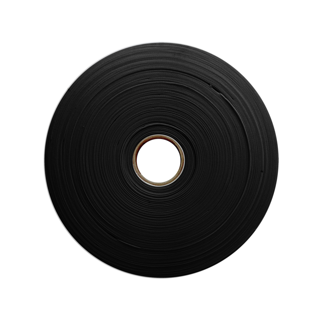 black 1" double fold bias tape on a roll from Heit's Wholesale bulk sewing supply company