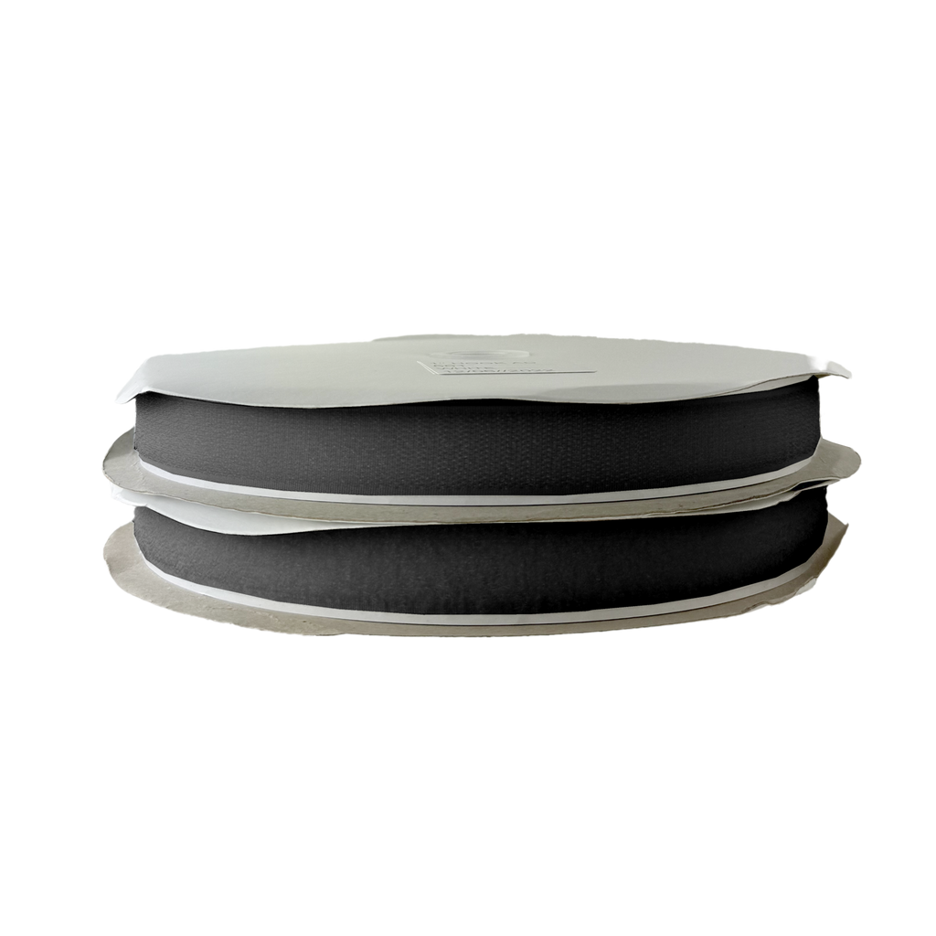 black 1" self-adhesive Velcro on a spool from Heit's Wholesale bulk sewing supply company