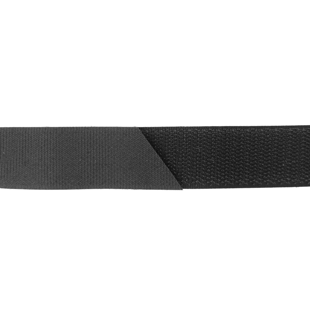 close up of the black 1" sew on velcro on a spool from Heit's Wholesale bulk sewing supply company