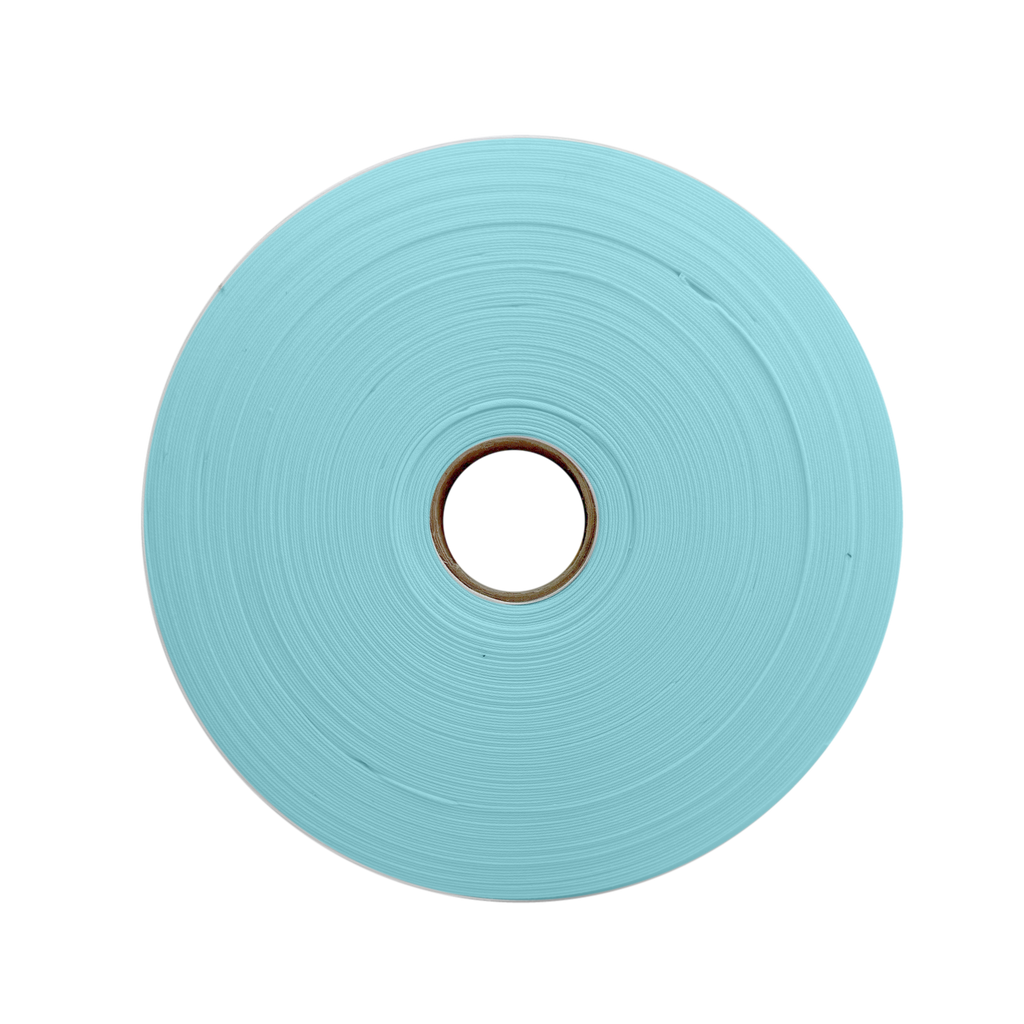 blue 1" double fold bias tape on a spool from Heit's Wholesale bulk sewing supply company