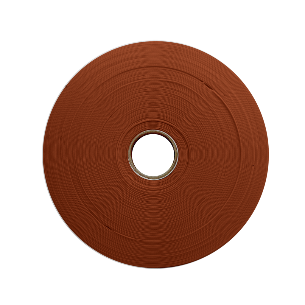 brown 1" double fold bias tape on a roll from Heit's Wholesale bulk sewing supply company