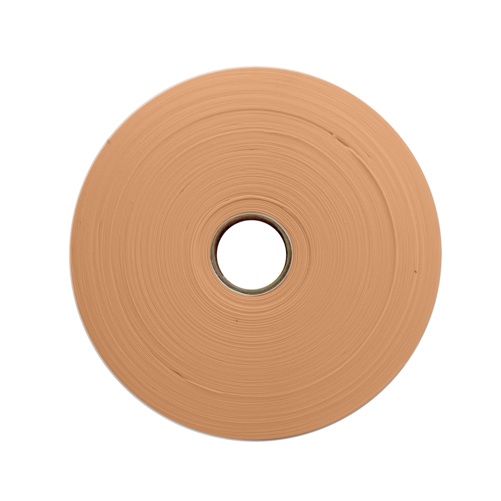 camel brown 1" double fold bias tape on a roll from Heit's Wholesale bulk sewing supply company