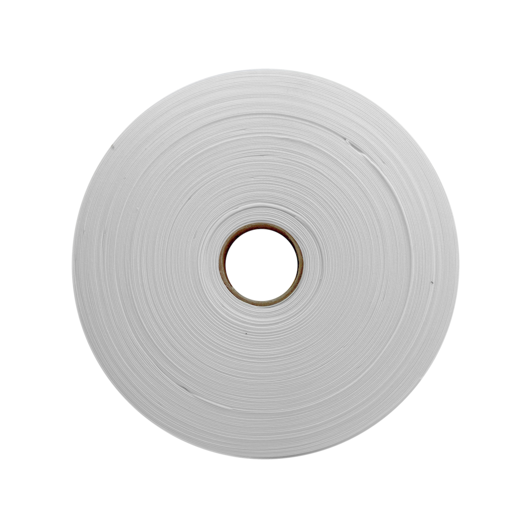 light gray 1" double fold bias tape on a roll from Heit's Wholesale bulk sewing supply company