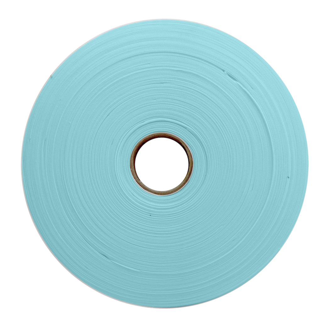 aqua 1" no gap single fold bias tape on a spool from Heit's Wholesale bulk sewing supply company