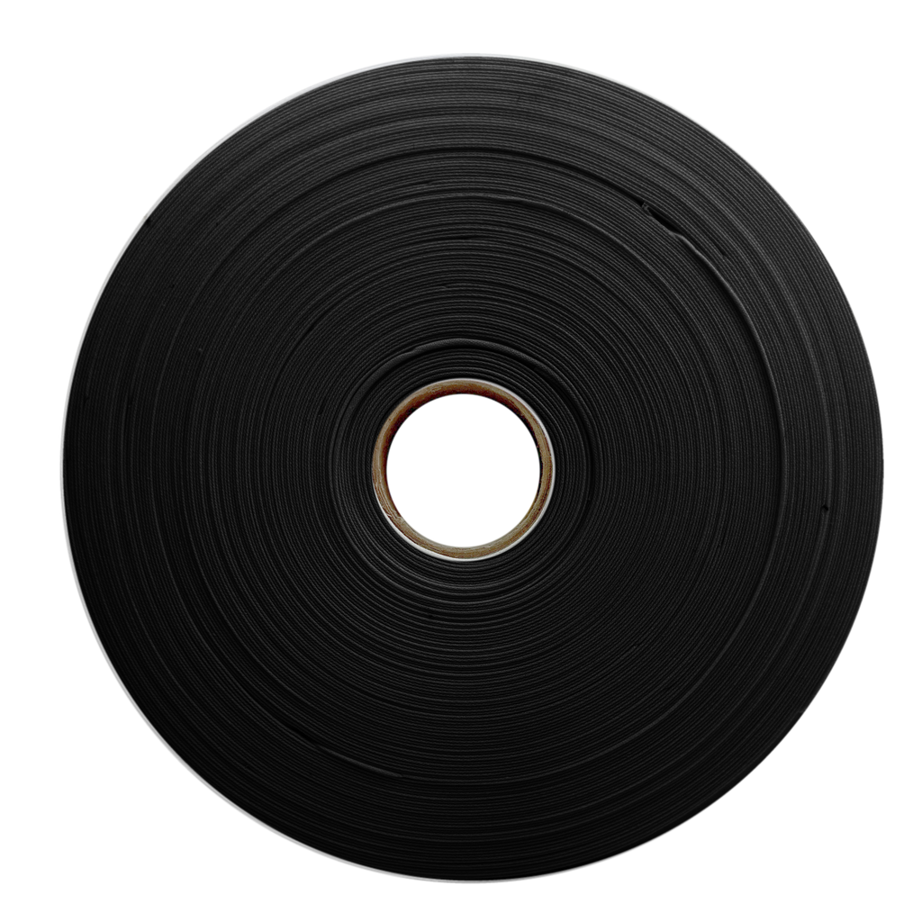 black 1" no gap single fold bias tape on a roll from Heit's Wholesale bulk sewing supply 