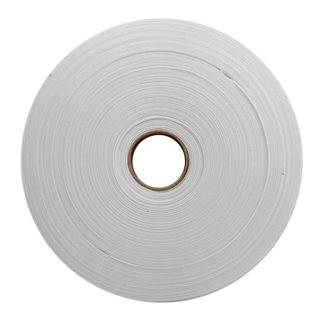 light gray 1" no gap single fold bias tape on a roll from Heit's Wholesale bulk sewing supply company
