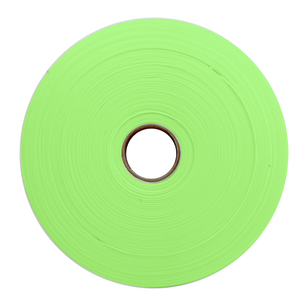 lime green 1" no gap single fold bias tape on a roll from Heit's Wholesale bulk sewing supply company