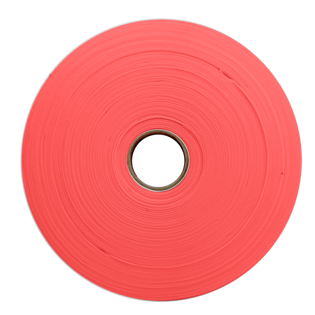 red 1" no gap single fold bias tape on a roll from Heit's Wholesale bulk sewing supply company