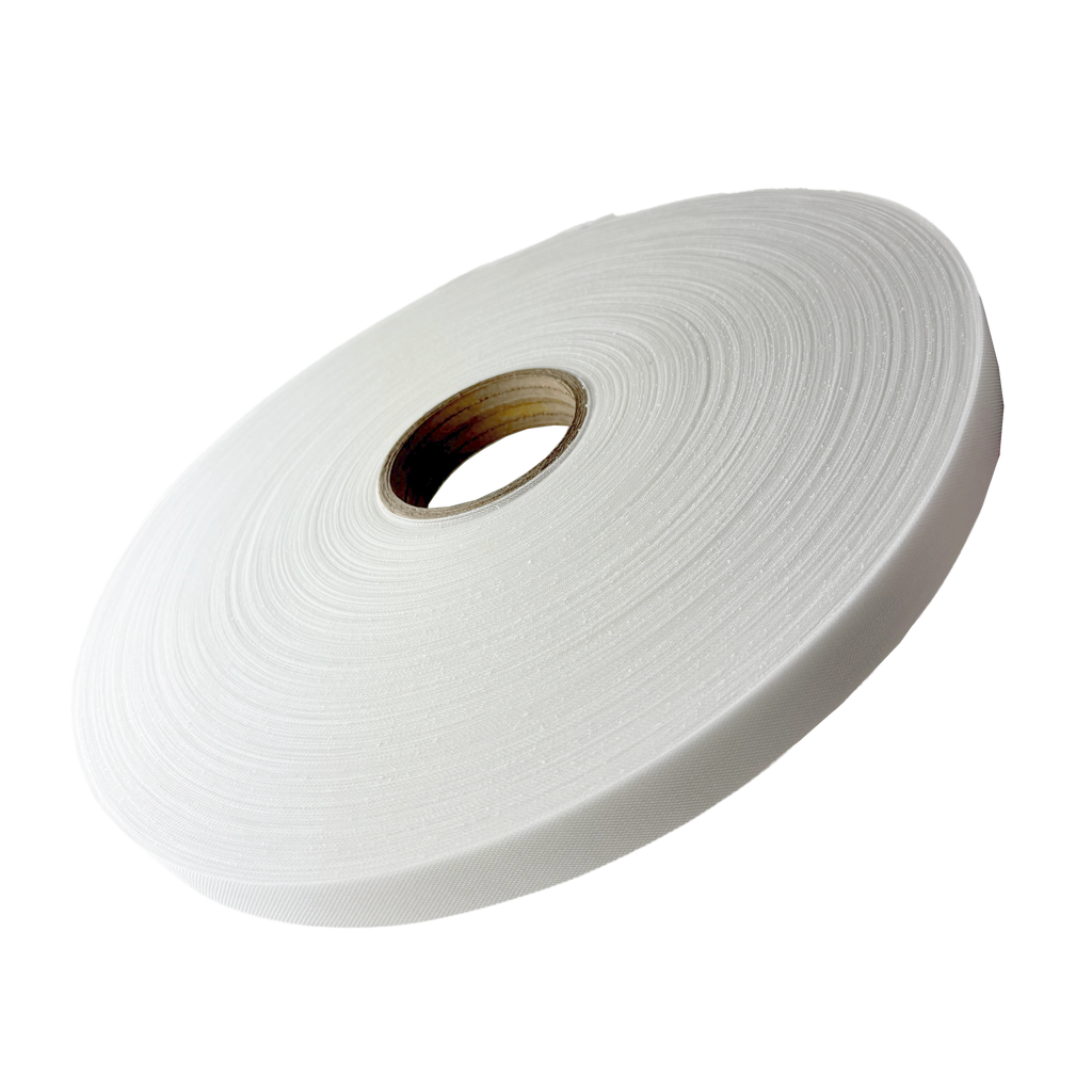 white 1" non roll waistband belt stiffener on a spool from Heit's Wholesale bulk sewing supply company