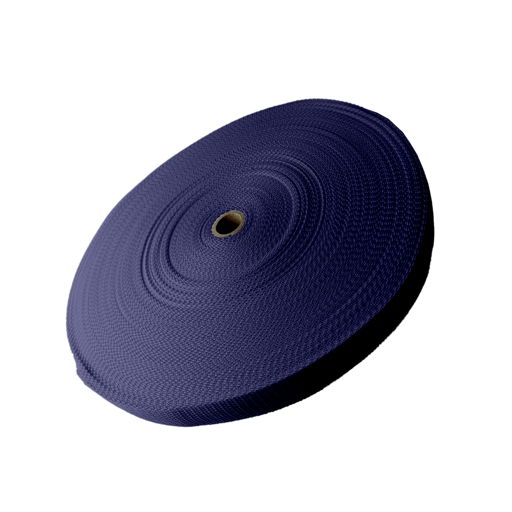 navy blue 1" polypro webbing on a spool from Heit's Wholesale bulk sewing supply company