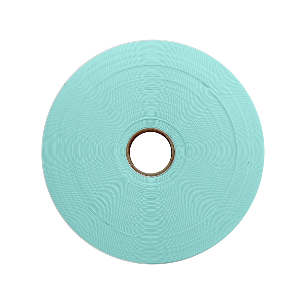 sky blue 1" double fold bias tape on a roll from Heit's Wholesale bulk sewing supply company