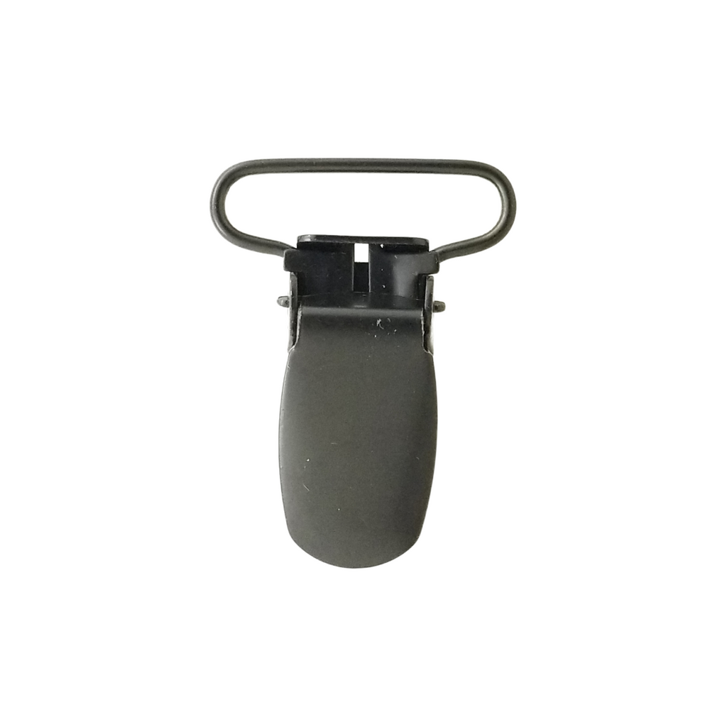 black 1" suspender clips with pin from Heit's Wholesale bulk sewing supply company