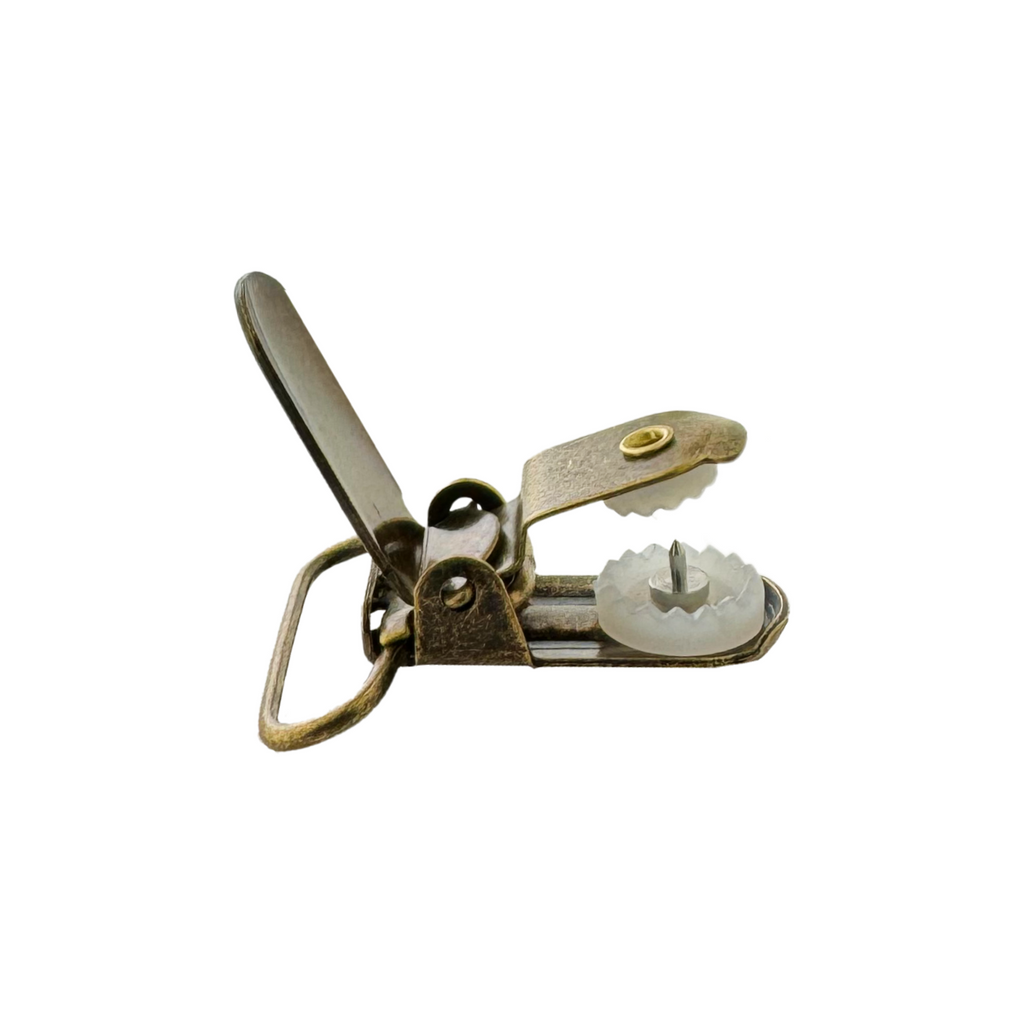 bronze 1" suspender clips with pin from Heit's Wholesale bulk sewing supply company