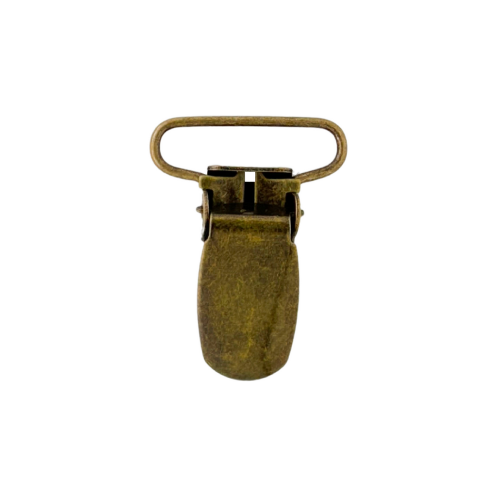 bronze 1" suspender clips with pin from Heit's Wholesale bulk sewing supply company