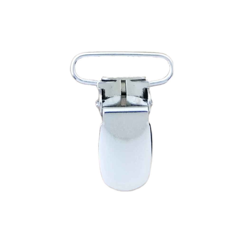 silver 1" suspender clips with pin from Heit's Wholesale bulk sewing supply company