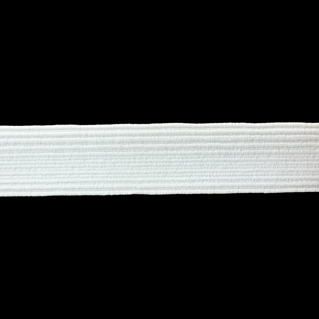 white 1" braided elastic on a spool from Heit's Wholesale bulk sewing supply company