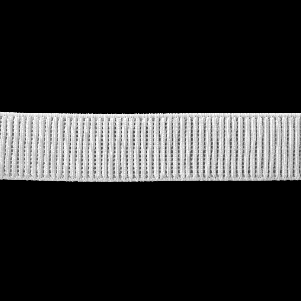 white 1" ribbed elastic on a spool from Heit's Wholesale bulk sewing supply company