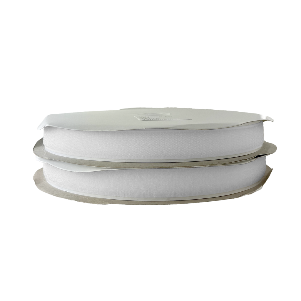 white 1" self-adhesive Velcro on a spool from Heit's Wholesale bulk sewing supply company
