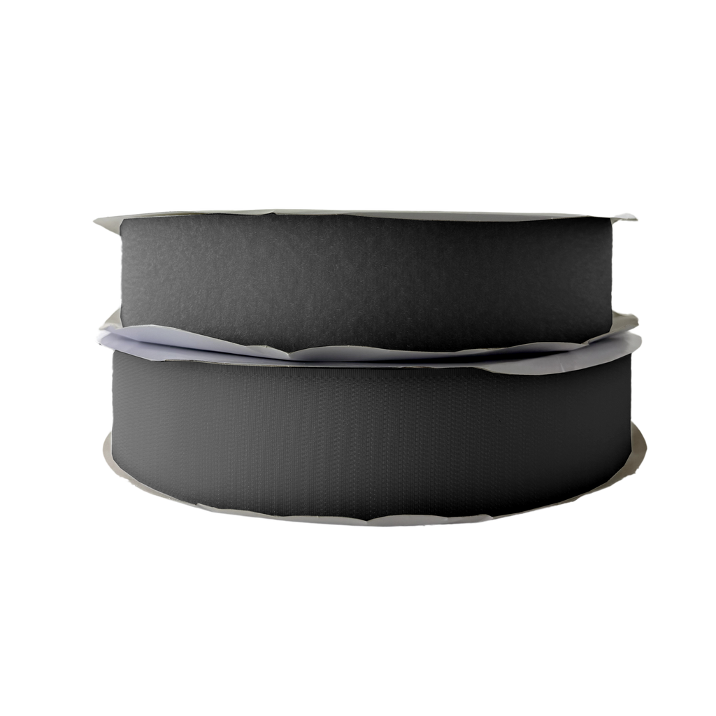 black 2" self-adhesive Velcro on a spool from Heit's Wholesale bulk sewing supply company