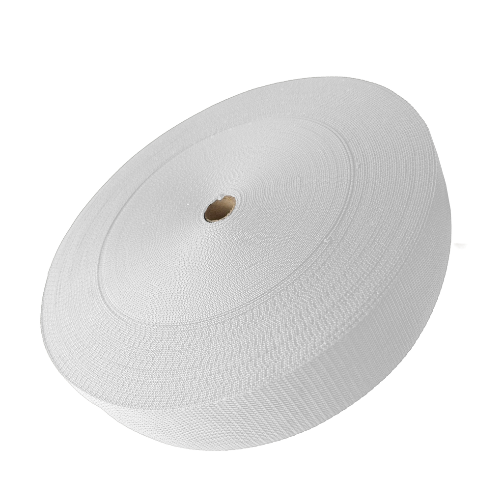 white 2" polypro webbing on a spool from Heit's Wholesale bulk sewing supply 